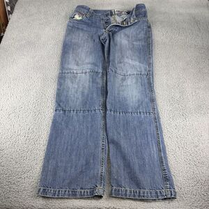 HTF 2013 Icon Strong Arm 2 Motorcycle Moto‎ Jeans 33x31.5 Button Fly Denim Y2k